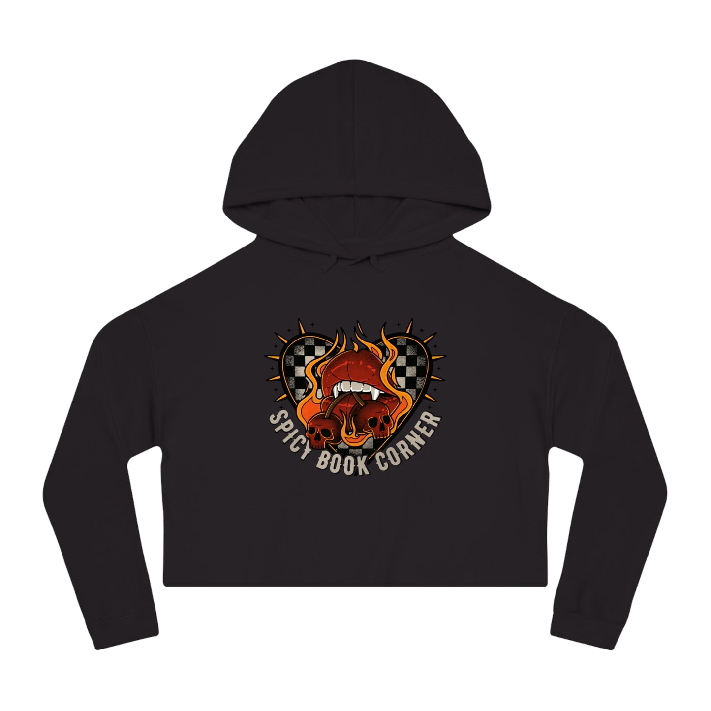 Spicy Book Corner Crop Hoodie Logo
