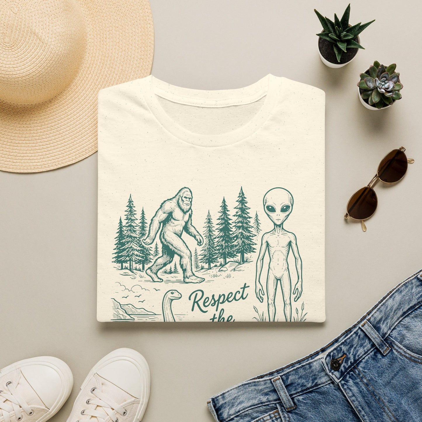 "Respect the Local" Sasquatch & Alien Graphic Tee