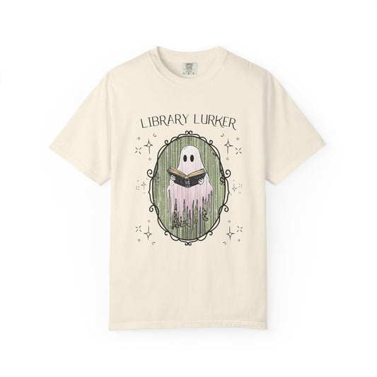 Library Lurker T-Shirt — Cute Ghost Book Lover Tee