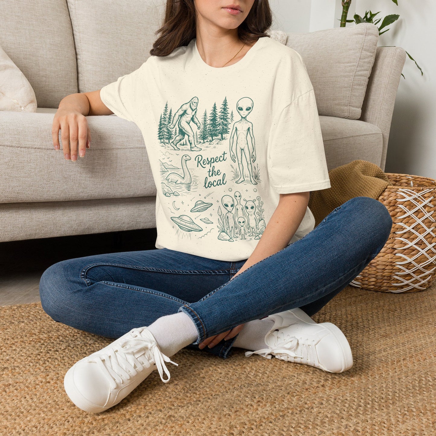 "Respect the Local" Sasquatch & Alien Graphic Tee