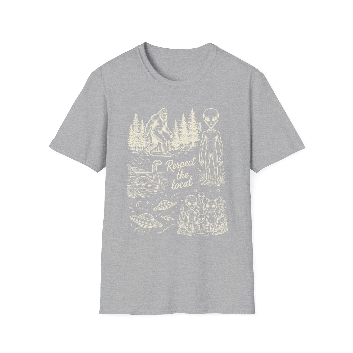 Respect the Local T-Shirt — Sasquatch, Aliens & Cryptid Graphic Tee
