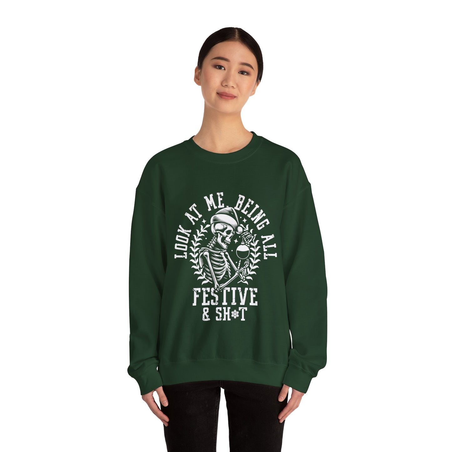 Festive and Shiz Gildan Crewneck Sweatshirt