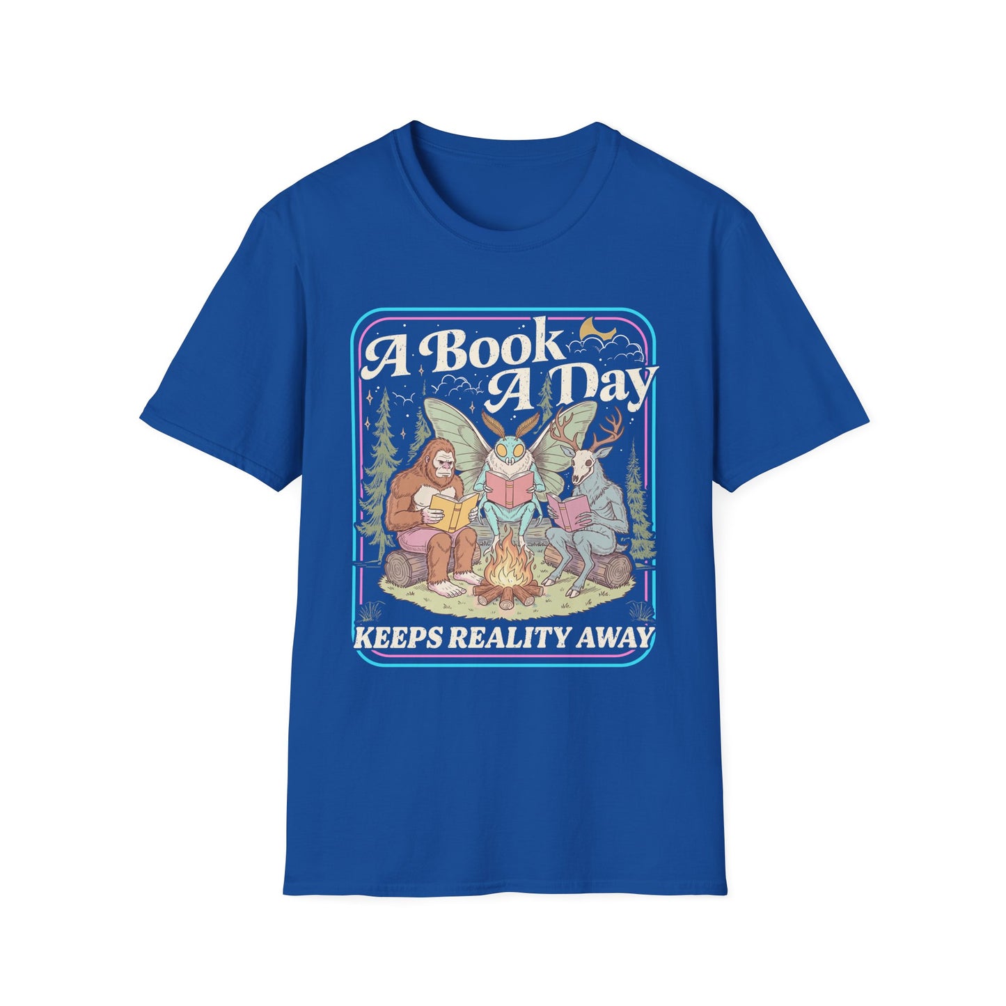 A Book A Day T‑Shirt — Retro Fairy Tale Reading Graphic Tee