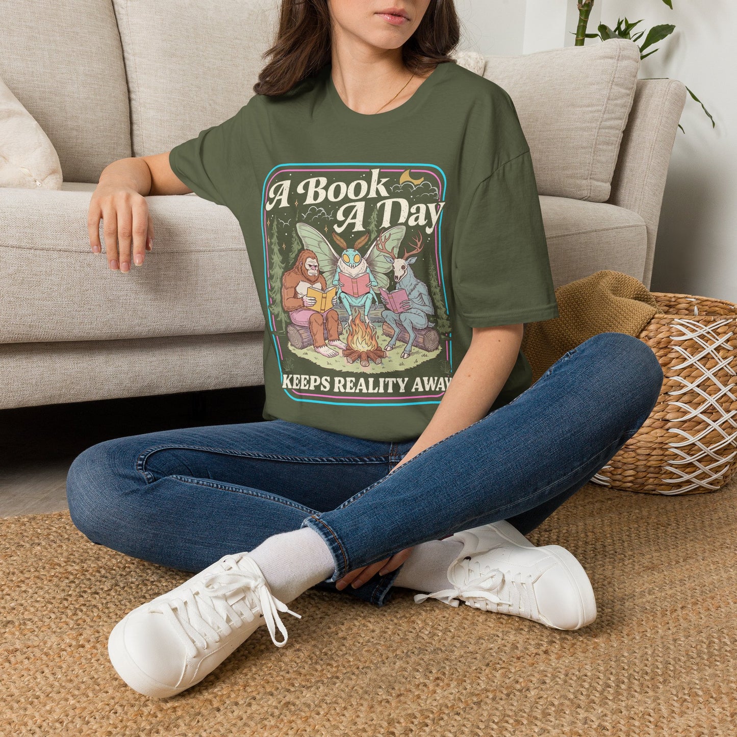 A Book A Day T‑Shirt — Retro Fairy Tale Reading Graphic Tee