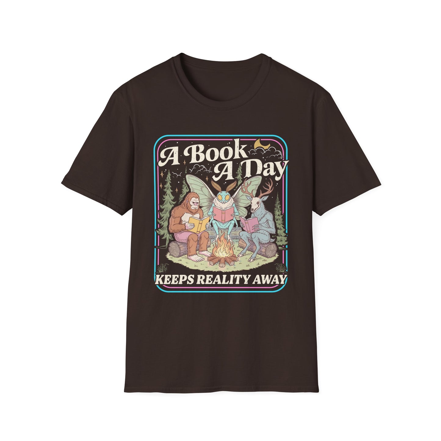 A Book A Day T‑Shirt — Retro Fairy Tale Reading Graphic Tee