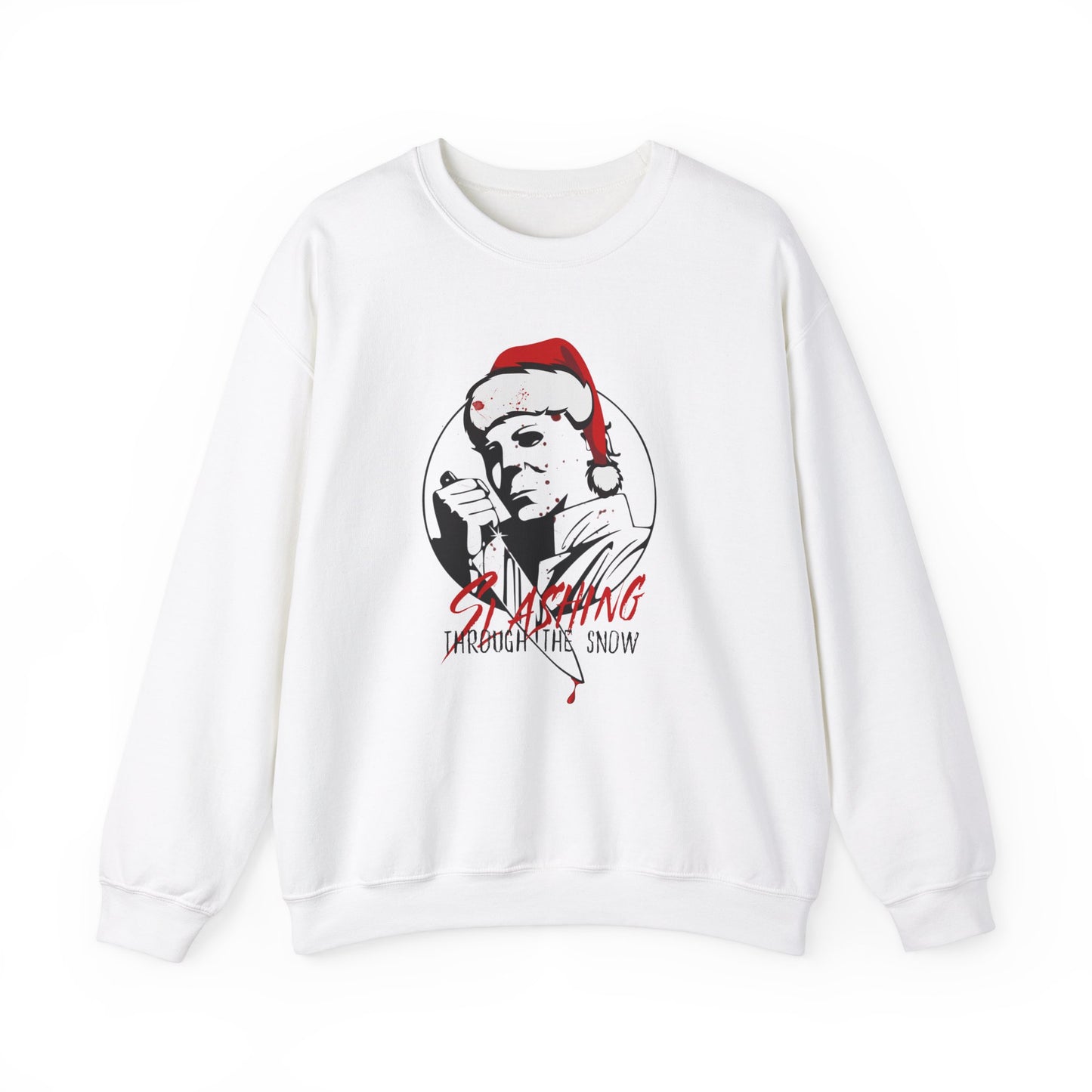 Slashing Through the Snow Gildan Crewneck Sweatshirt