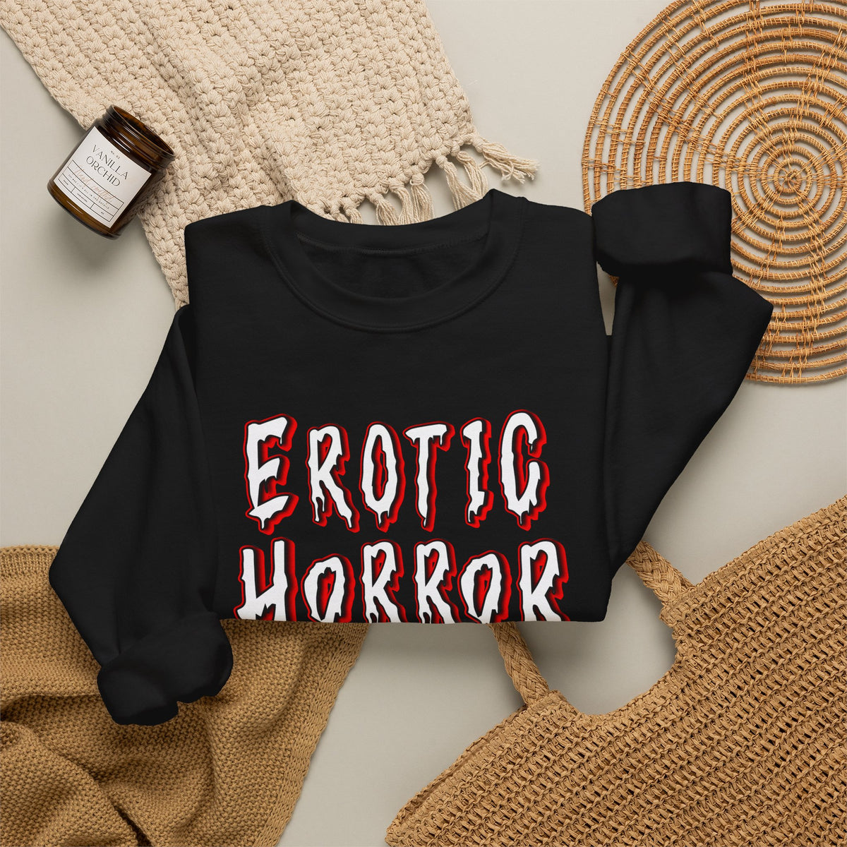 Horror Graphic Sweatshirt – “Erotic Horror Simp” Scary-Style Crewneck
