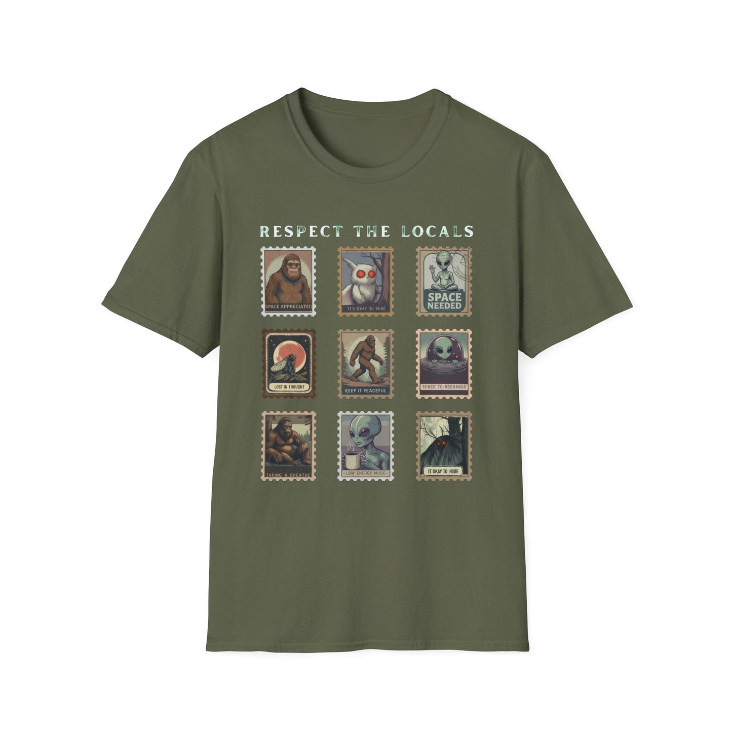 Alien Postage Stamp Graphic Tee — "Space Needed" Retro Sci‑Fi T-Shirt