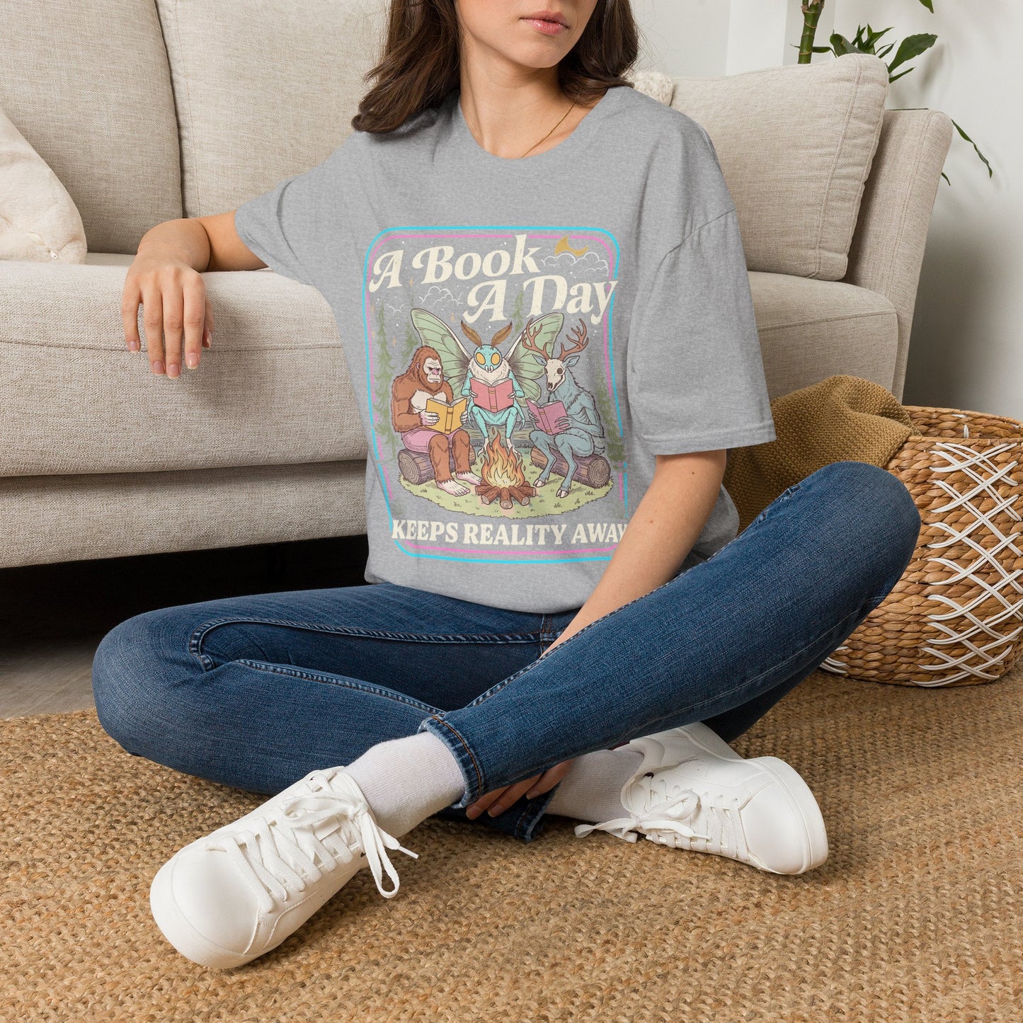 A Book A Day T‑Shirt — Retro Fairy Tale Reading Graphic Tee