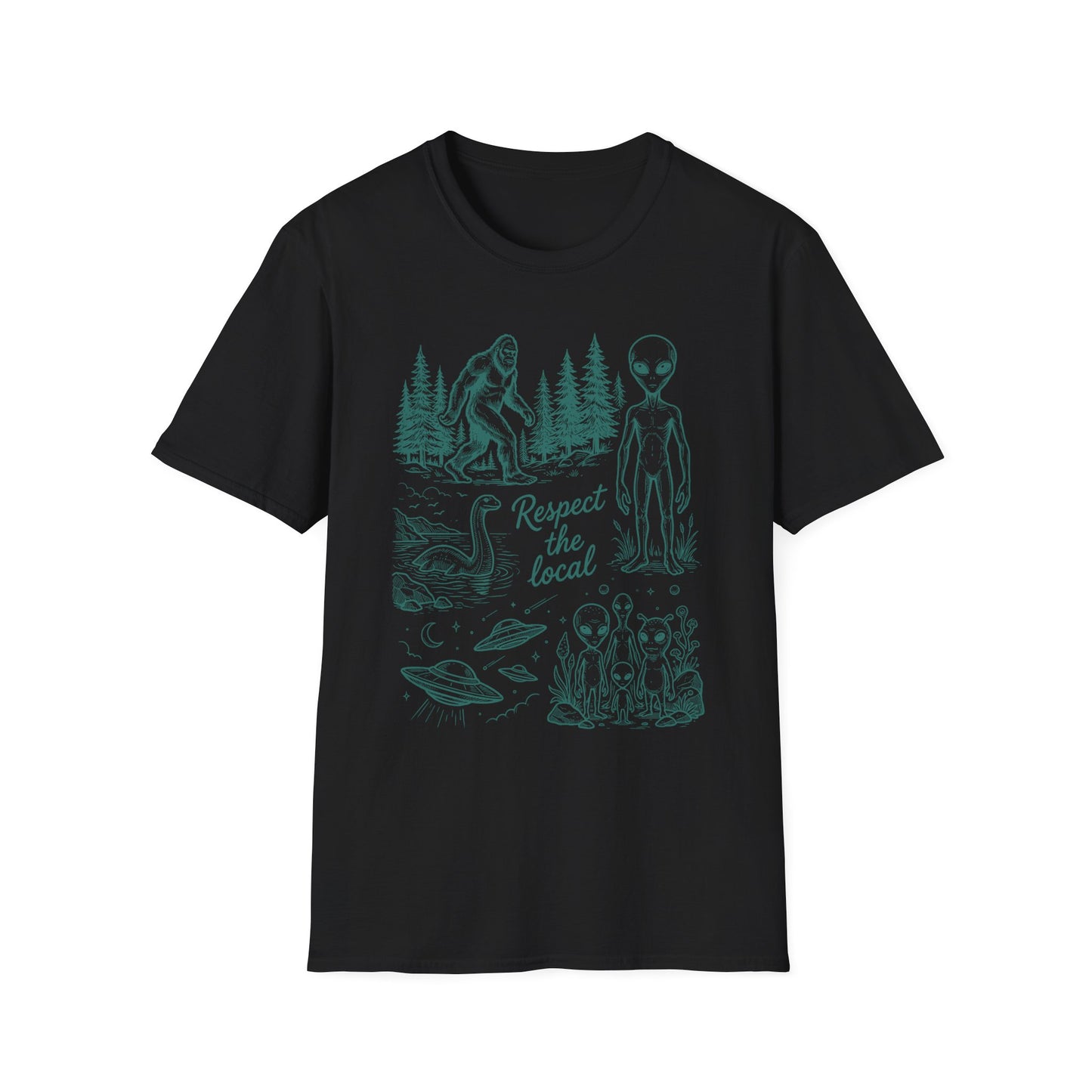 "Respect the Local" Sasquatch & Alien Graphic Tee