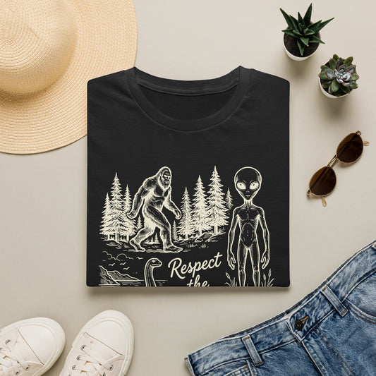 Respect the Local T-Shirt — Sasquatch, Aliens & Cryptid Graphic Tee