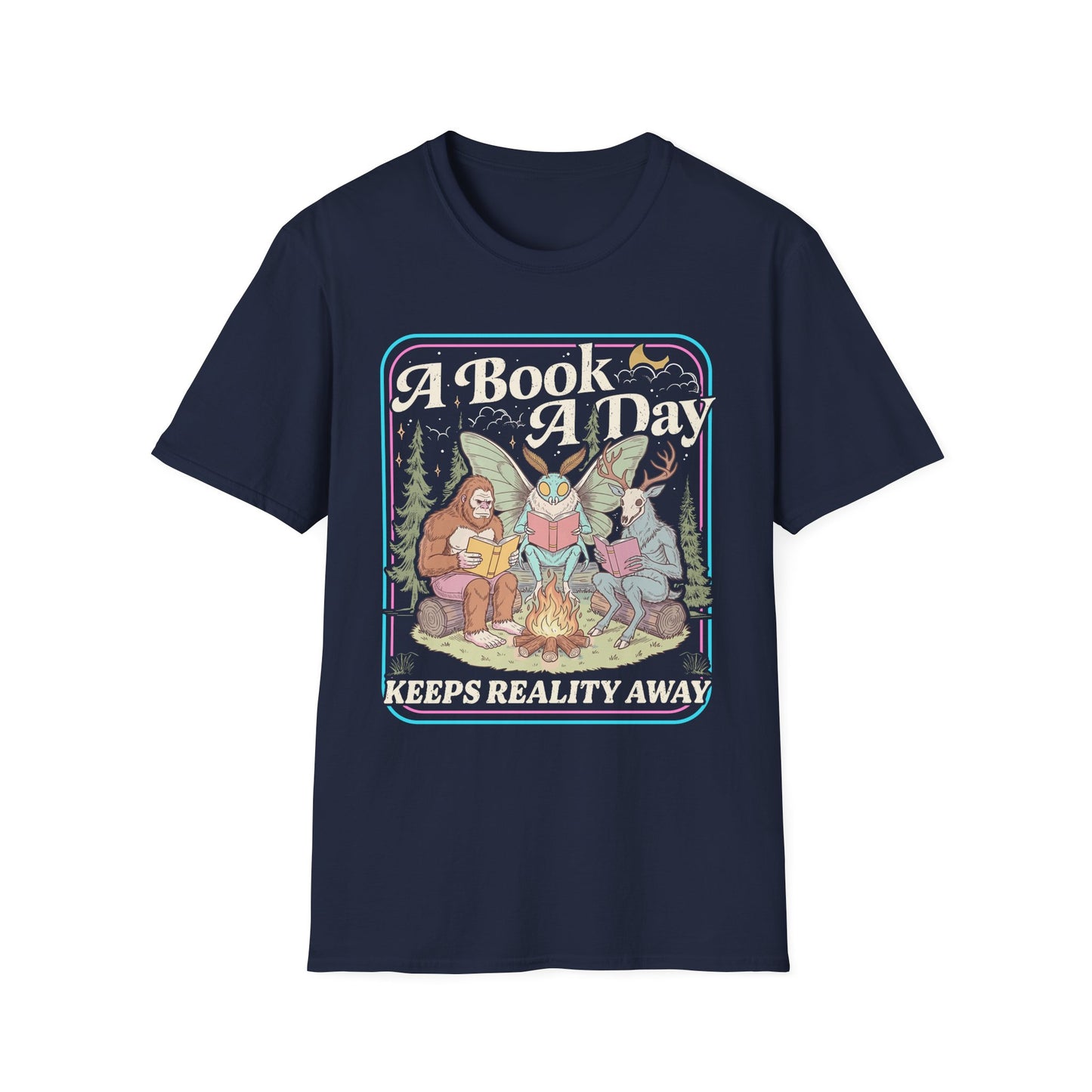 A Book A Day T‑Shirt — Retro Fairy Tale Reading Graphic Tee