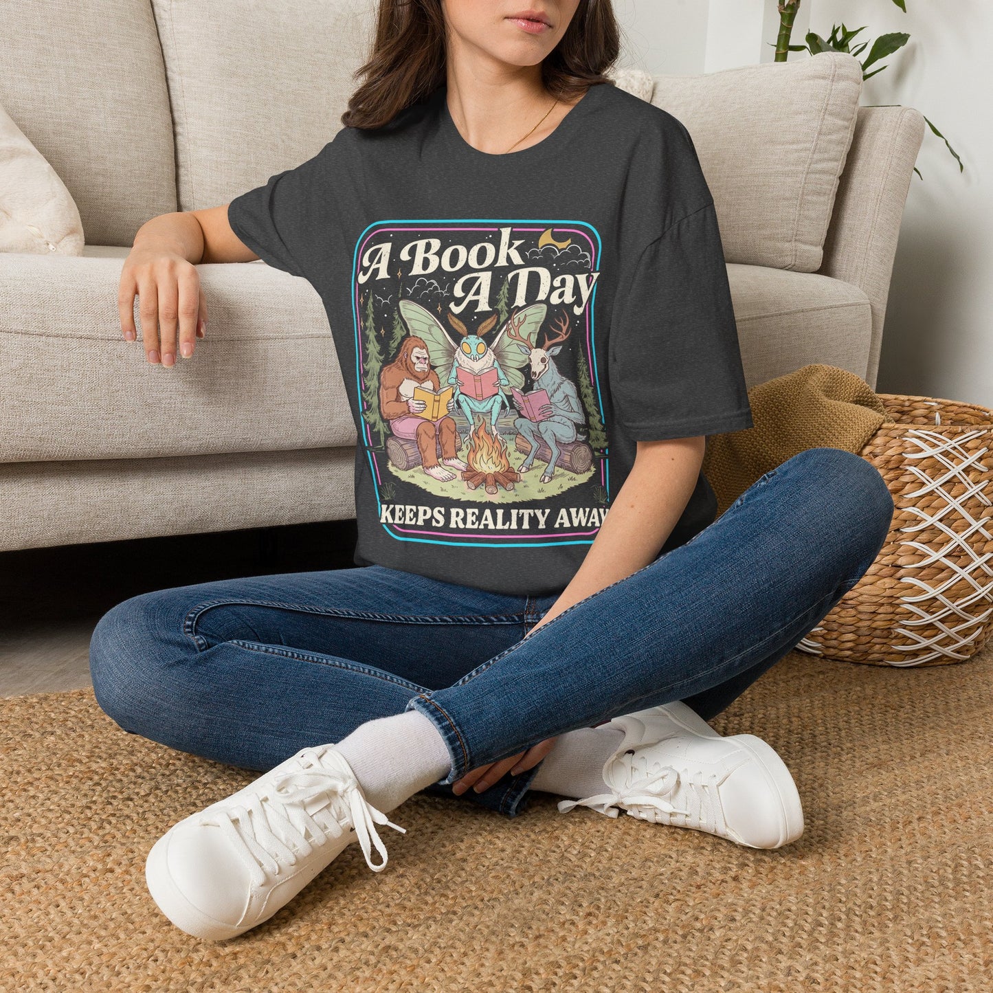 A Book A Day T‑Shirt — Retro Fairy Tale Reading Graphic Tee
