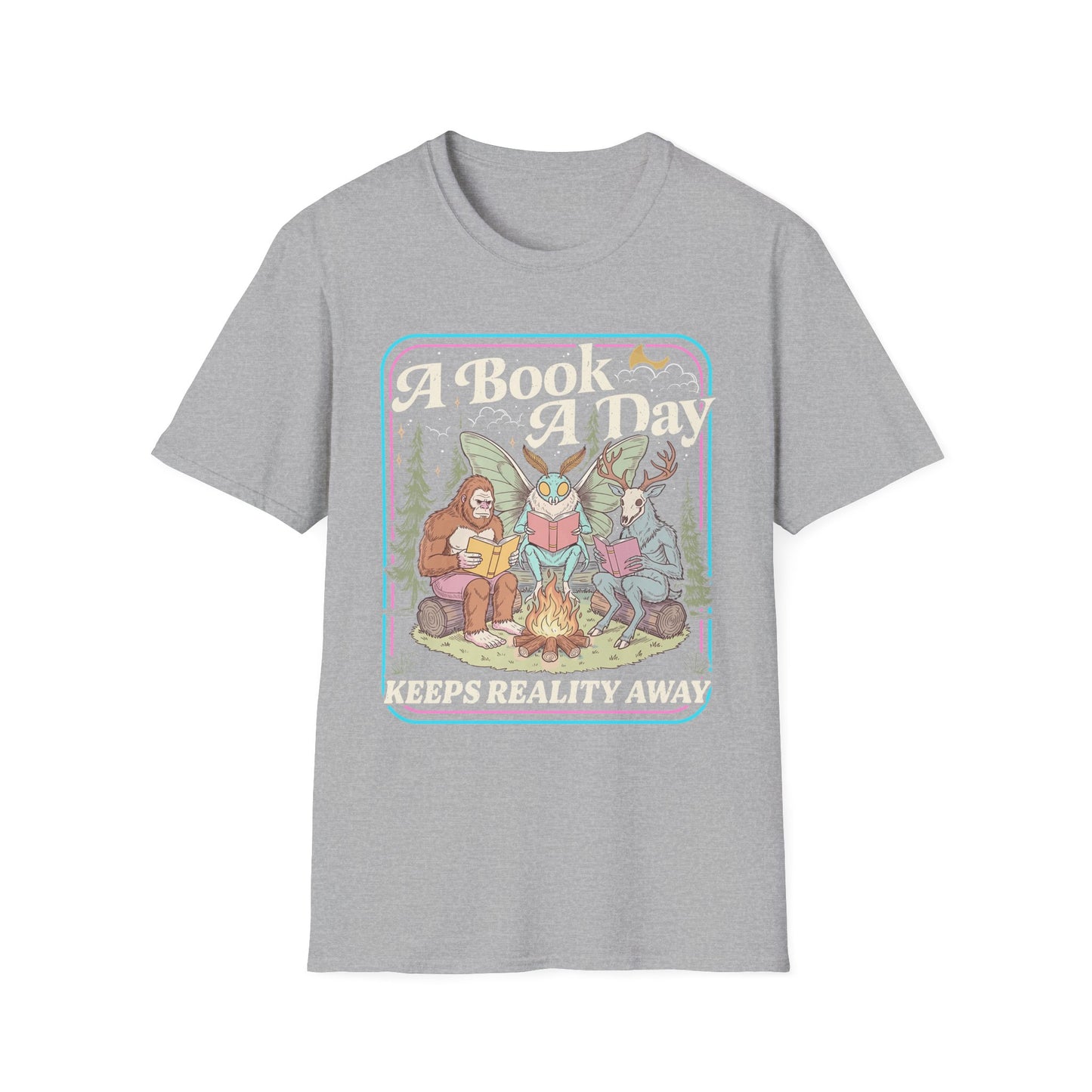 A Book A Day T‑Shirt — Retro Fairy Tale Reading Graphic Tee