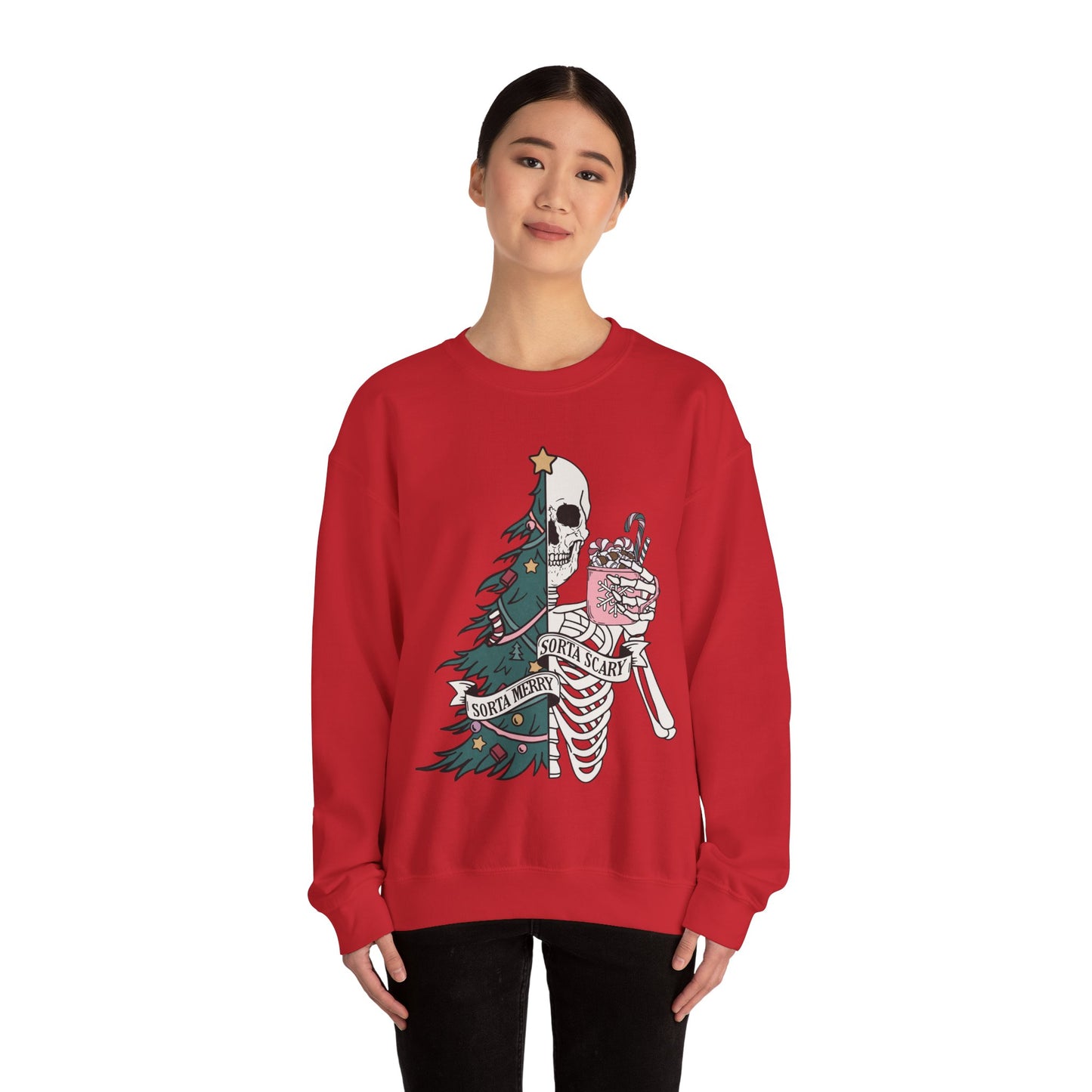 Spooky and Merry Gildan Crewneck Sweatshirt